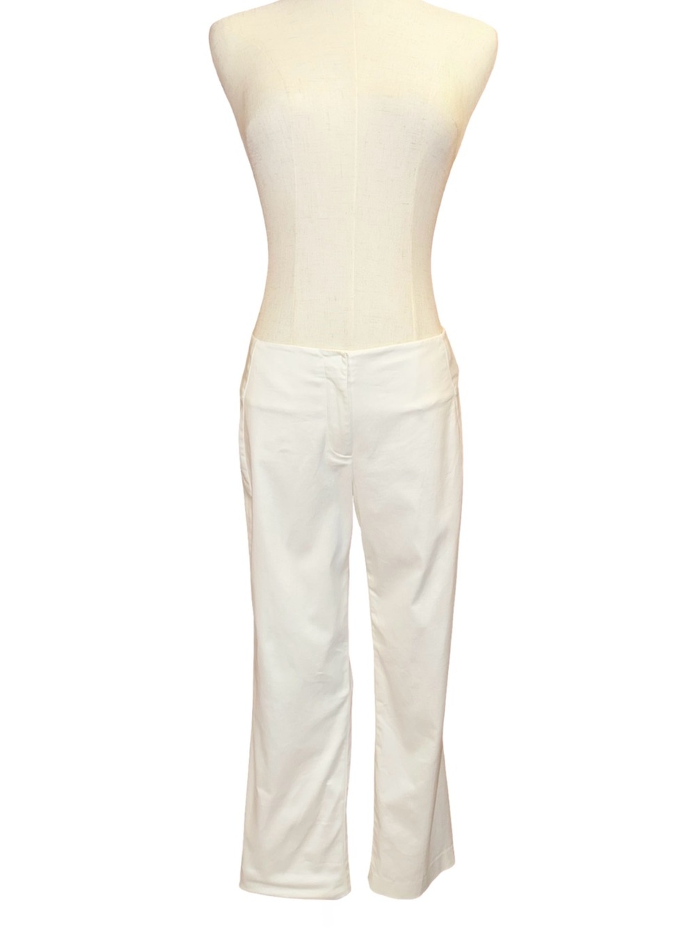 MAG By Magaschoni Flat Front White Ankle Length Pants Size 4